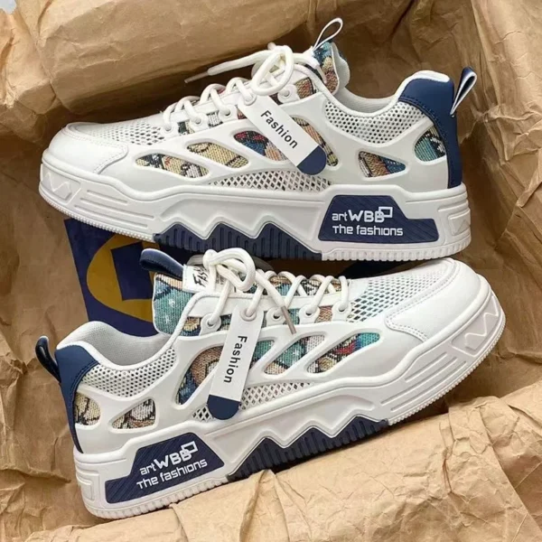 Casual Fashion Leather Sneakers New Skateboard Mens Shoes Outdoor Running Sports shoes Hiking Tennis Platform Luxury footwear - Gambar 4