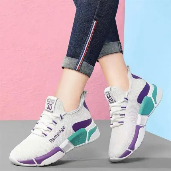 Women's shoes new comfortable women's shoes spring and autumn versatile lace up comfortable lightweight sports shoes - Gambar 4