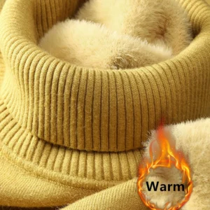 Sweater For Women Winter Thicken Turtleneck Slim Knit Pullover New Warm Plush Velvet Lined Knitwear Jumper Tops Casual Poleras
