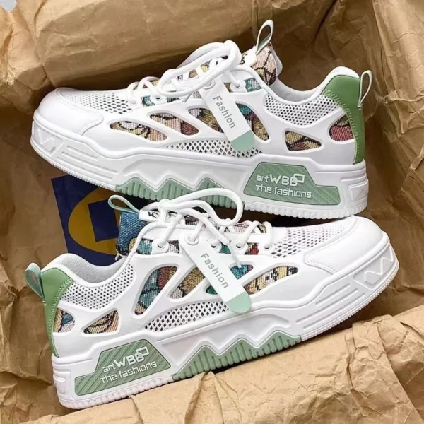 Casual Fashion Leather Sneakers New Skateboard Mens Shoes Outdoor Running Sports shoes Hiking Tennis Platform Luxury footwear - Gambar 5