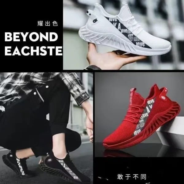 New Spring and Autumn Soft soled Running Men's Mesh Breathable Casual Sports Shoes Men's Coconut Trendy Shoes Men's Shoes